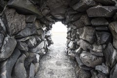 Rock Boulder Tunnel Royalty Free Stock Images