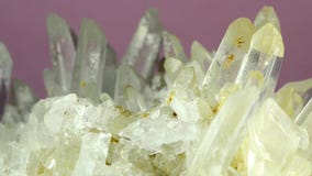 Rock crystal on a turn table