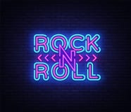Rock-and-Rolllogo in der Neonart Rockmusikneonnachtschild, Designschablonen-Vektorillustration für Rockfestival lizenzfreie abbildung Rock-and-Rolllogo in der Neonart Rockmusikneonnachtschild, Designschablonen-Vektorillustration für Rockfestival lizenzfreie abbildung