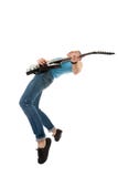 Rock Star Playing With Passion Royalty Free Stock Image