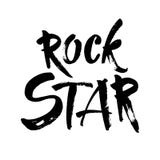 Rock star postcard. Ink illustration. Modern brush calligraphy. Isolated on white background. stock illustration Rock star postcard. Ink illustration. Modern brush calligraphy. Isolated on white background. stock illustration
