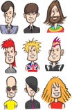 Rock stars cartoon faces royalty free illustration Rock stars cartoon faces royalty free illustration