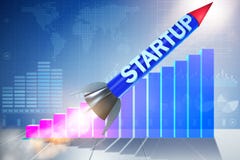 The rocket in business start-up concept - 3d rendering Royalty Free Stock Photography The rocket in business start-up concept - 3d rendering Royalty Free Stock Photography