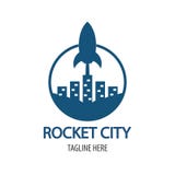 Rocket City Logo royalty-vrije illustratie Rocket City Logo royalty-vrije illustratie