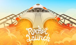 Rocket Launch Vaisseau spatial international, navette dans l'espace, vue inférieure Technologie et science, vaisseau spatial ou b illustration stock Rocket Launch Vaisseau spatial international, navette dans l'espace, vue inférieure Technologie et science, vaisseau spatial ou b illustration stock