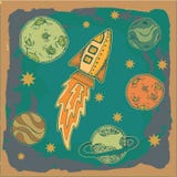 Rocket , Science Fiction Cartoon Childish Illustration Royalty Free Stock Photos Rocket , Science Fiction Cartoon Childish Illustration Royalty Free Stock Photos