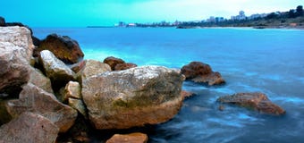 Rocks And Blue Sea Royalty Free Stock Photography
