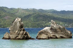 Rocks near to the beach on Cayo Levantado, Dominican Republic. Royalty Free Stock Images Rocks near to the beach on Cayo Levantado, Dominican Republic. Royalty Free Stock Images