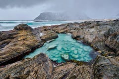 Rocky coast of fjord in Norway royalty free stock image Rocky coast of fjord in Norway royalty free stock image