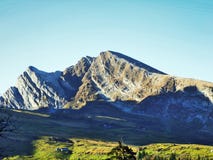 Rocky peak Selun in the Churfirsten Mountain Range royalty free stock images Rocky peak Selun in the Churfirsten Mountain Range royalty free stock images