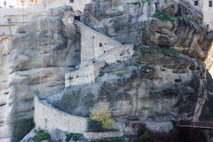 The rocky temple Christian Orthodox complex of Meteora is one of the main attractions of the north of Greece royalty free stock image The rocky temple Christian Orthodox complex of Meteora is one of the main attractions of the north of Greece royalty free stock image