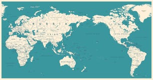 Rocznik Polityczna Światowa mapa Pacyfik Ześrodkowywał ilustracji Rocznik Polityczna Światowa mapa Pacyfik Ześrodkowywał ilustracji
