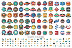 Rocznika Retro Wektorowy logo dla sztandaru ilustracji Rocznika Retro Wektorowy logo dla sztandaru ilustracji