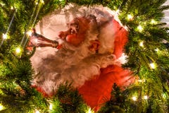 Rocznika Santa plakat z wakacje dekoracjami przy Seaworld w zawody międzynarodowi przejażdżki terenie 2 zdjęcie stock Rocznika Santa plakat z wakacje dekoracjami przy Seaworld w zawody międzynarodowi przejażdżki terenie 2 zdjęcie stock