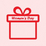 Rode giftdoos voor de Dag van Internationale Vrouwen Vector stock illustratie Rode giftdoos voor de Dag van Internationale Vrouwen Vector stock illustratie
