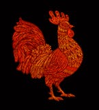 Rode haan, haansymbool van hinese Nieuwjaar 2017 Vector illustratie Royalty-vrije Stock Afbeeldingen Rode haan, haansymbool van hinese Nieuwjaar 2017 Vector illustratie Royalty-vrije Stock Afbeeldingen
