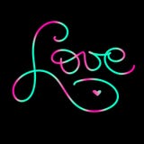 Rode harten Houdt van het hand geschreven van letters voorziende teken met weinig hart Kaart van neon de groene en roze kleuren i vector illustratie Rode harten Houdt van het hand geschreven van letters voorziende teken met weinig hart Kaart van neon de groene en roze kleuren i vector illustratie