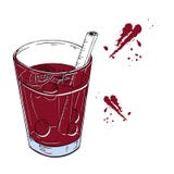 Rode overwogen wijn Hand getrokken vectorschets stock illustratie Rode overwogen wijn Hand getrokken vectorschets stock illustratie