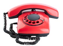 Rode telefoon Stock Foto