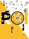 ROI créatif de concept de mot et les gens faisant des choses illustration stock ROI créatif de concept de mot et les gens faisant des choses illustration stock