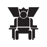 Roi dans son signe et symbole de vecteur d'icône de trône d'isolement sur le fond blanc, roi dans son concept de logo de trône illustration libre de droits Roi dans son signe et symbole de vecteur d'icône de trône d'isolement sur le fond blanc, roi dans son concept de logo de trône illustration libre de droits