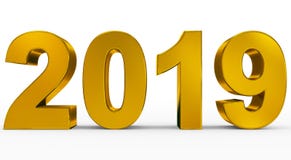 Roku 2019 złote 3d liczby odizolowywać na bielu ilustracja wektor Roku 2019 złote 3d liczby odizolowywać na bielu ilustracja wektor