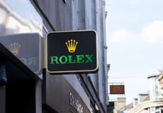 Rolex-horlogesteken in het stadscentrum, Nottingham royalty-vrije stock afbeeldingen Rolex-horlogesteken in het stadscentrum, Nottingham royalty-vrije stock afbeeldingen