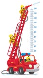 Rolig retro brandlastbil eller firemachinemeterwall royaltyfri illustrationer Rolig retro brandlastbil eller firemachinemeterwall royaltyfri illustrationer