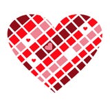 Rolig rutig hjärta av rosa färger, rött, vit och chokladfärger vektor illustrationer Rolig rutig hjärta av rosa färger, rött, vit och chokladfärger vektor illustrationer