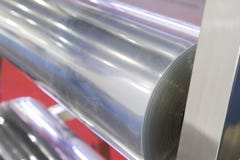 A roll of plastic sheet stock image A roll of plastic sheet stock image