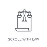 Rolle mit Gesetzeslinearer Ikone Moderne Entwurf Rolle mit Gesetzeslogo lizenzfreie abbildung Rolle mit Gesetzeslinearer Ikone Moderne Entwurf Rolle mit Gesetzeslogo lizenzfreie abbildung