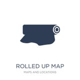 Rolled Up Map icon. Trendy flat vector Rolled Up Map icon on whi vector illustration Rolled Up Map icon. Trendy flat vector Rolled Up Map icon on whi vector illustration