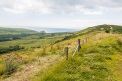 Rolling Hills, Атлантический океан и юрская береговая линия стоковые фото Rolling Hills, Атлантический океан и юрская береговая линия стоковые фото