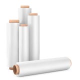 Rolls av vit som slår in den plast- genomskinliga förpackande elasticiteten Fi vektor illustrationer Rolls av vit som slår in den plast- genomskinliga förpackande elasticiteten Fi vektor illustrationer