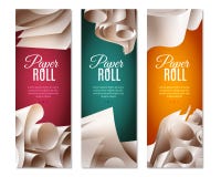 Rolls för papper 3d baner royaltyfri illustrationer Rolls för papper 3d baner royaltyfri illustrationer