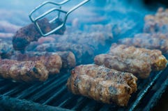 Rolos de carne na grade imagem de stock royalty free Rolos de carne na grade imagem de stock royalty free