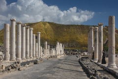 Roman Cardo In Beit She An National Park, Israel Stock Photos Roman Cardo In Beit She An National Park, Israel Stock Photos