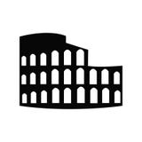 Roman Coliseum Ruins Landmark Silhouette stock abbildung Roman Coliseum Ruins Landmark Silhouette stock abbildung