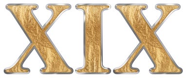 Roman numeral XIX, undeviginti, 19, nineteen, isolated on white background, 3d render vector illustration Roman numeral XIX, undeviginti, 19, nineteen, isolated on white background, 3d render vector illustration
