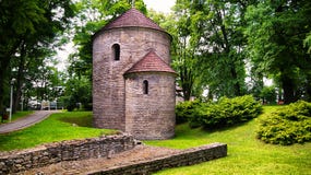 Romanesque Rotunda on Castle Hill in Cieszyn, Poland royalty free stock photography Romanesque Rotunda on Castle Hill in Cieszyn, Poland royalty free stock photography