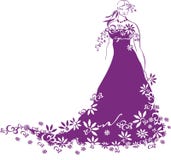 Romantic Bride With A Folwwred Dress Stock Images