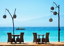 Romantic Cafe On The Beach Stock Photo Romantic Cafe On The Beach Stock Photo