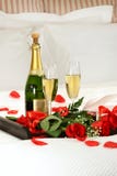 Romantic evening with champagne