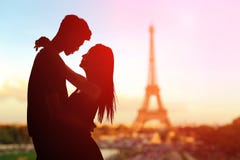 Romantic lovers with eiffel tower Royalty Free Stock Image Romantic lovers with eiffel tower Royalty Free Stock Image