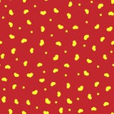 Romantic seamless pattern. Repeated golden hearts and polka dots on red background. Royalty Free Stock Photo Romantic seamless pattern. Repeated golden hearts and polka dots on red background. Royalty Free Stock Photo