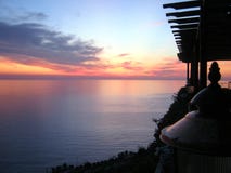 Romantic sunset view of the sea royalty free stock photography Romantic sunset view of the sea royalty free stock photography
