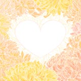 Romantic vector heart-frame with chrysanthemum royalty free illustration Romantic vector heart-frame with chrysanthemum royalty free illustration