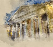 Rome tourist attraction - the famous Pantheon royalty free illustration Rome tourist attraction - the famous Pantheon royalty free illustration