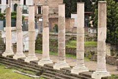 rome Строка столбцов на римском форуме Столбцы видимы стоковые фото rome Строка столбцов на римском форуме Столбцы видимы стоковые фото