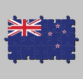 Rompecabezas de la bandera de Nueva Zelanda en una bandera azul con la cruz del sur de cuatro estrellas ilustración del vector Rompecabezas de la bandera de Nueva Zelanda en una bandera azul con la cruz del sur de cuatro estrellas ilustración del vector